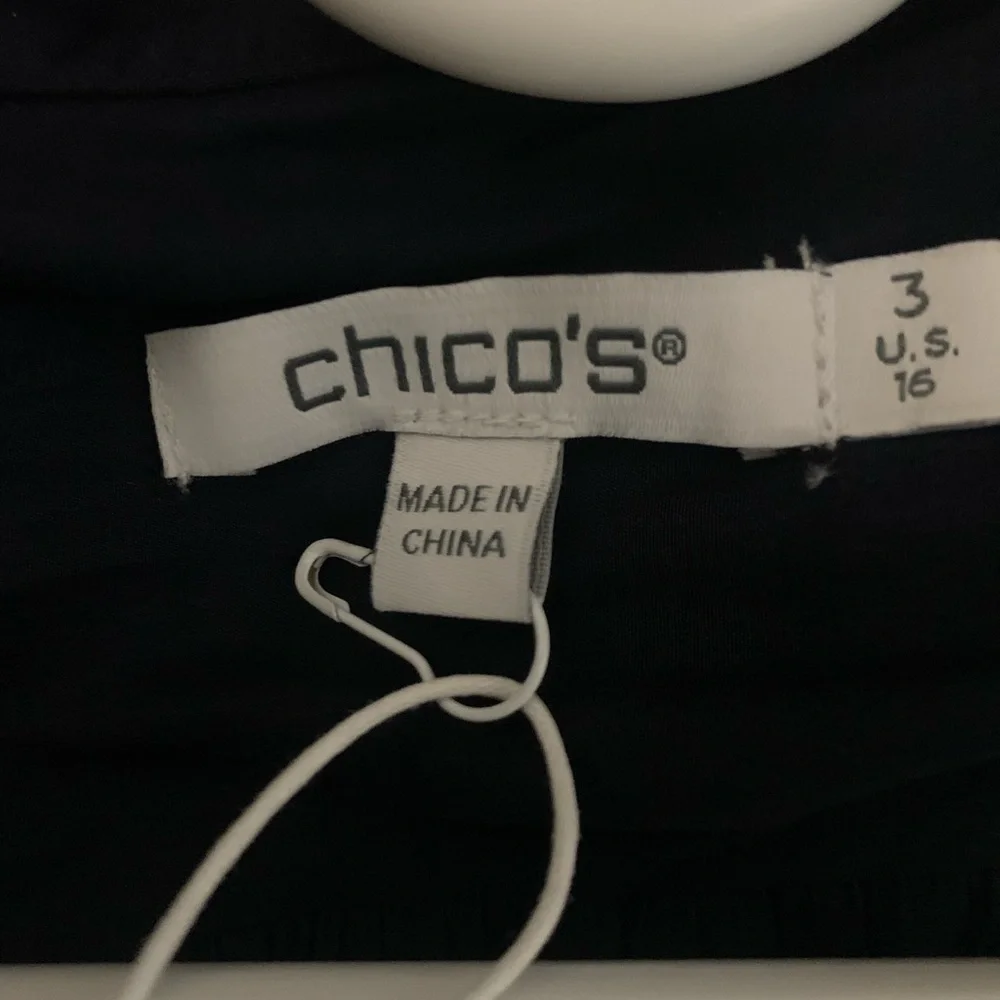 Chico's Blue Oversized 3/4 Sleeve Blouse - Picture 6 of 11